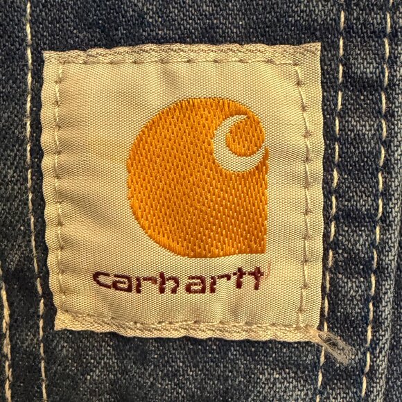 CARHARTT unisex blue denim bib overalls (32 x 30) - Picture 4 of 7